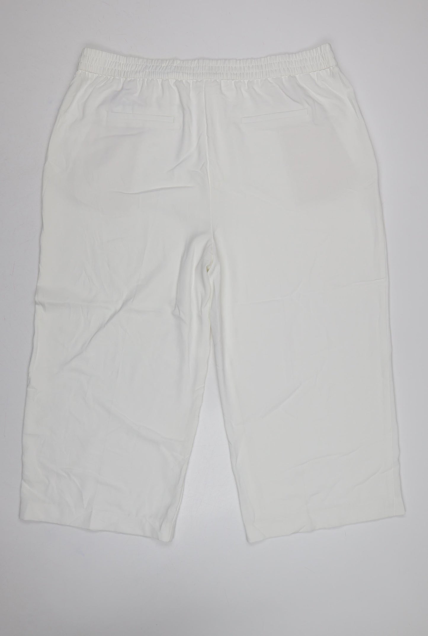 Marks and Spencer Women Ivory UK 22 Cropped Drawstring Trousers