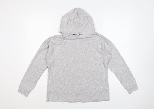 Marks and Spencer Girls Grey 12-13 Years Pullover Hooded Knit Hoodie