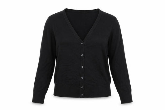 Banana Republic Women Black S V-Neck Button Knit Cardigan