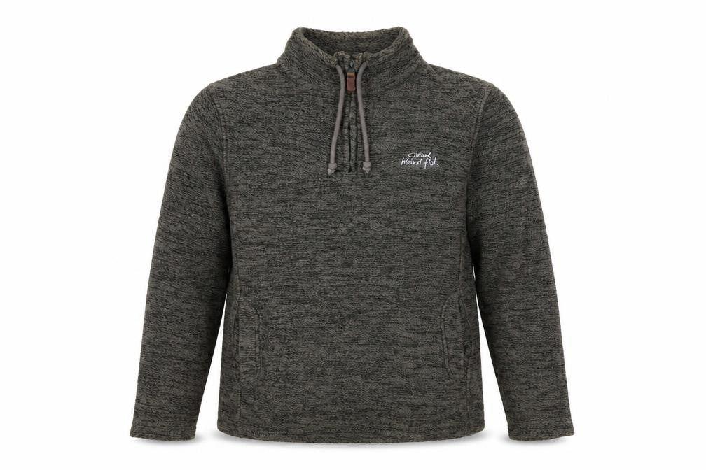 Weird Fish Men’s Grey M 1/4 Zip Fleece Sweatshirt Embroidered Logo