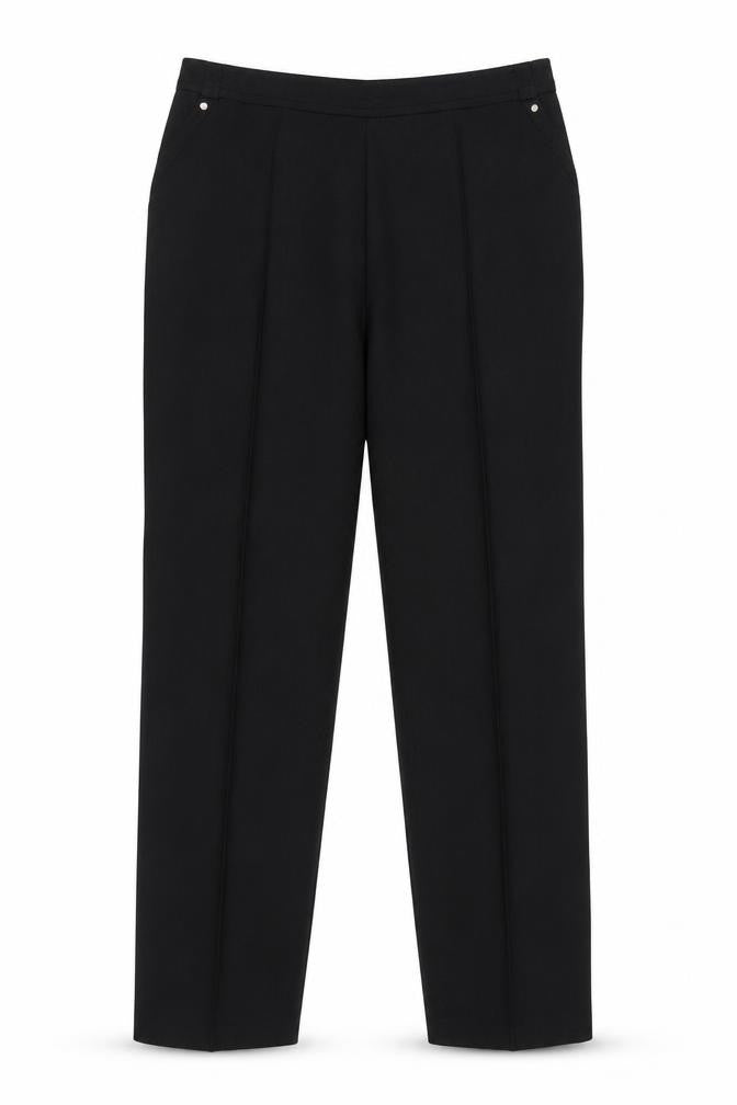 Marks & Spencer Women’s Black UK 14 Straight Leg Elastic Waist Work Trousers