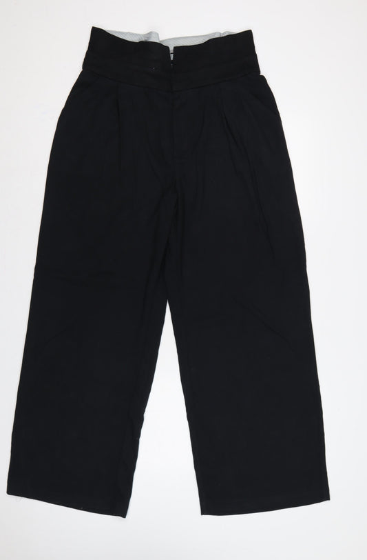 Hollister Women’s Black UK 12R High Rise Livvy Wide Leg Trousers W31