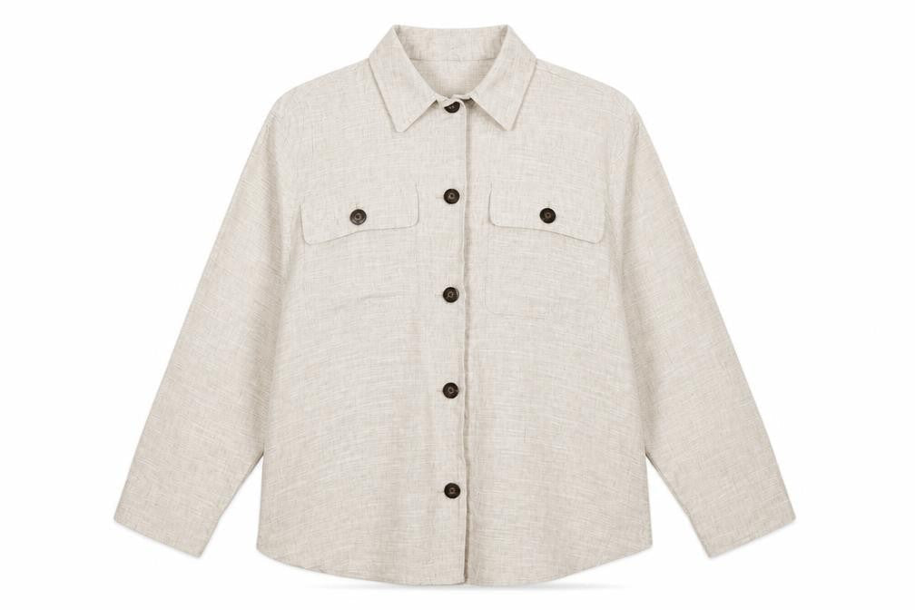 Marks & Spencer Women Beige UK 20 Relaxed Linen Button-Up Shirt
