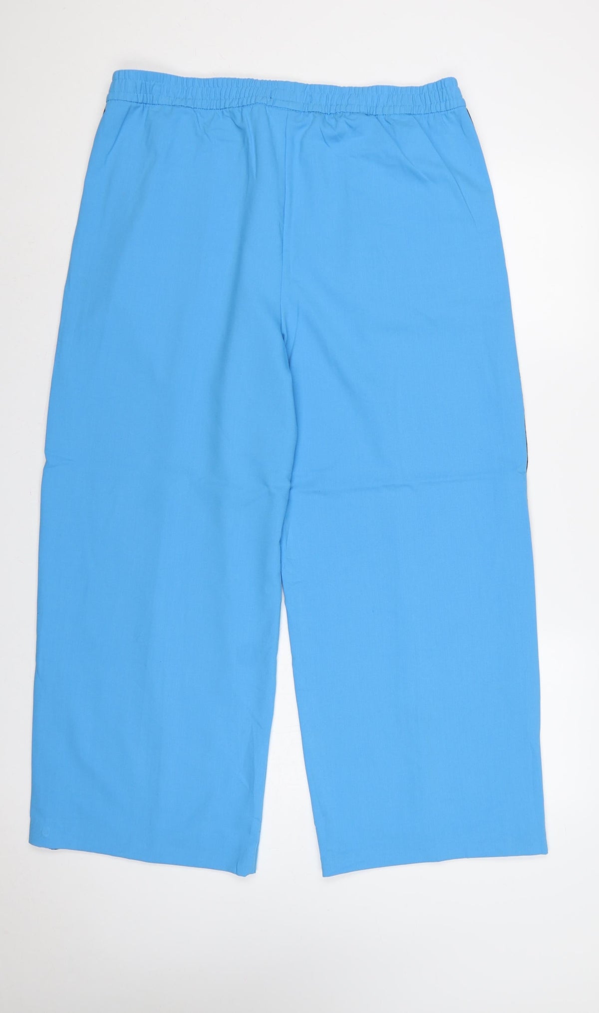 Marks & Spencer Women Blue Wide Leg High Rise Trousers UK 18 Short