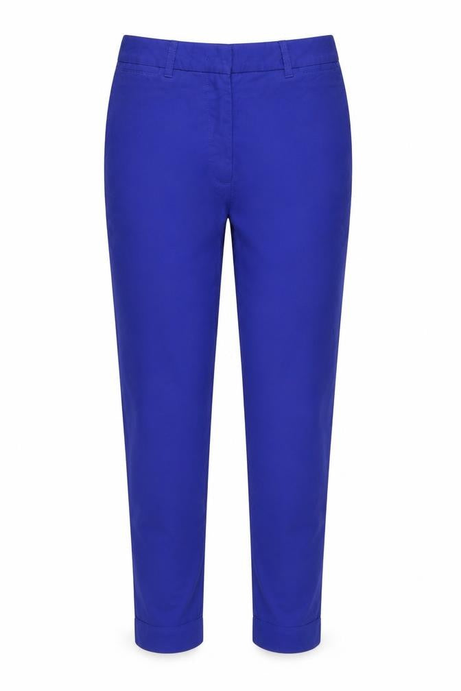 Marks & Spencer Women Blue UK 6 Short Tapered Smart Trousers