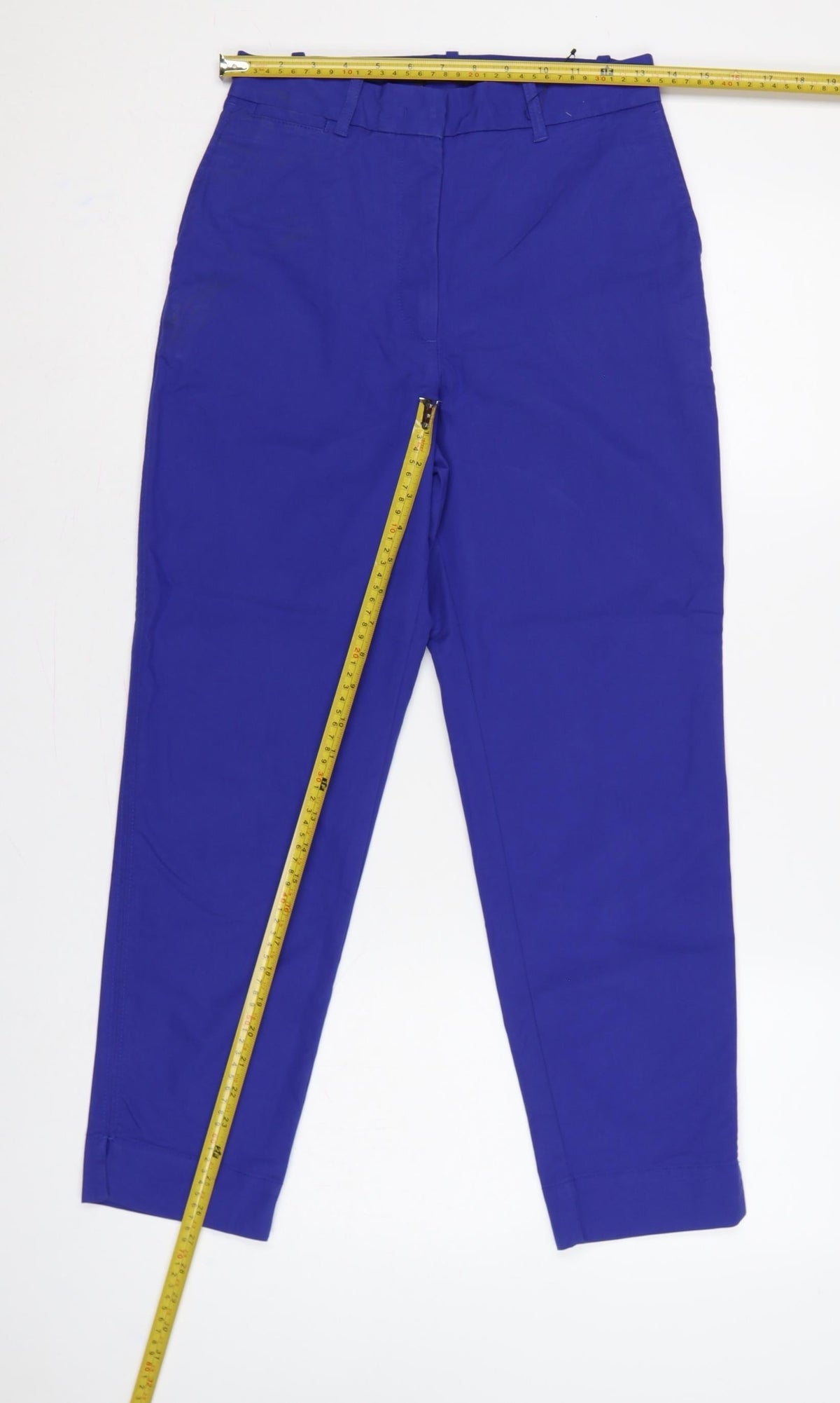 Marks & Spencer Women Blue UK 6 Short Tapered Smart Trousers