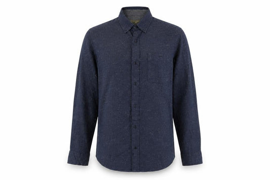 Next Men Blue L Long Sleeve Button Down Cotton Blend Shirt