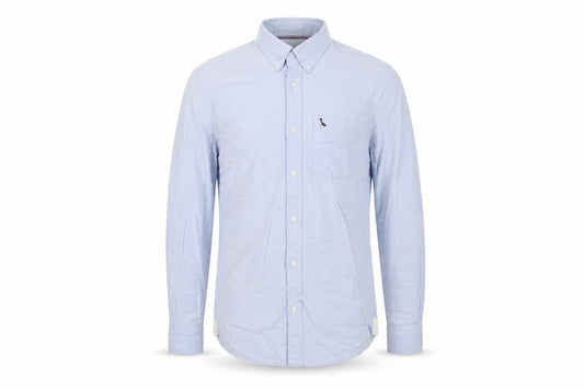 Jack Wills Men Blue XS Slim Fit Cotton Oxford Button-Up Shirt Logo