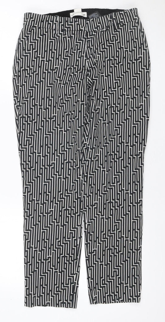 GP & J Baker x H&M Women’s Black White Geometric Tapered Trousers UK 12