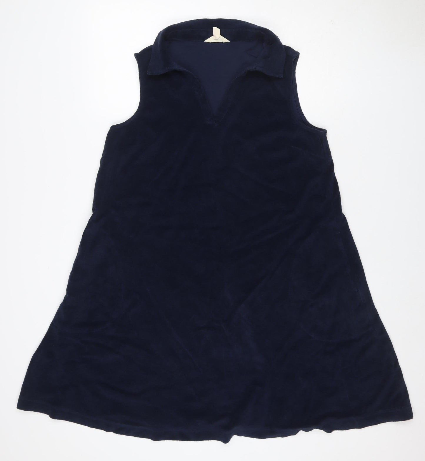 Seasalt Cornwall Women Blue UK 14 Fit & Flare Velvet Knee Dress Bow
