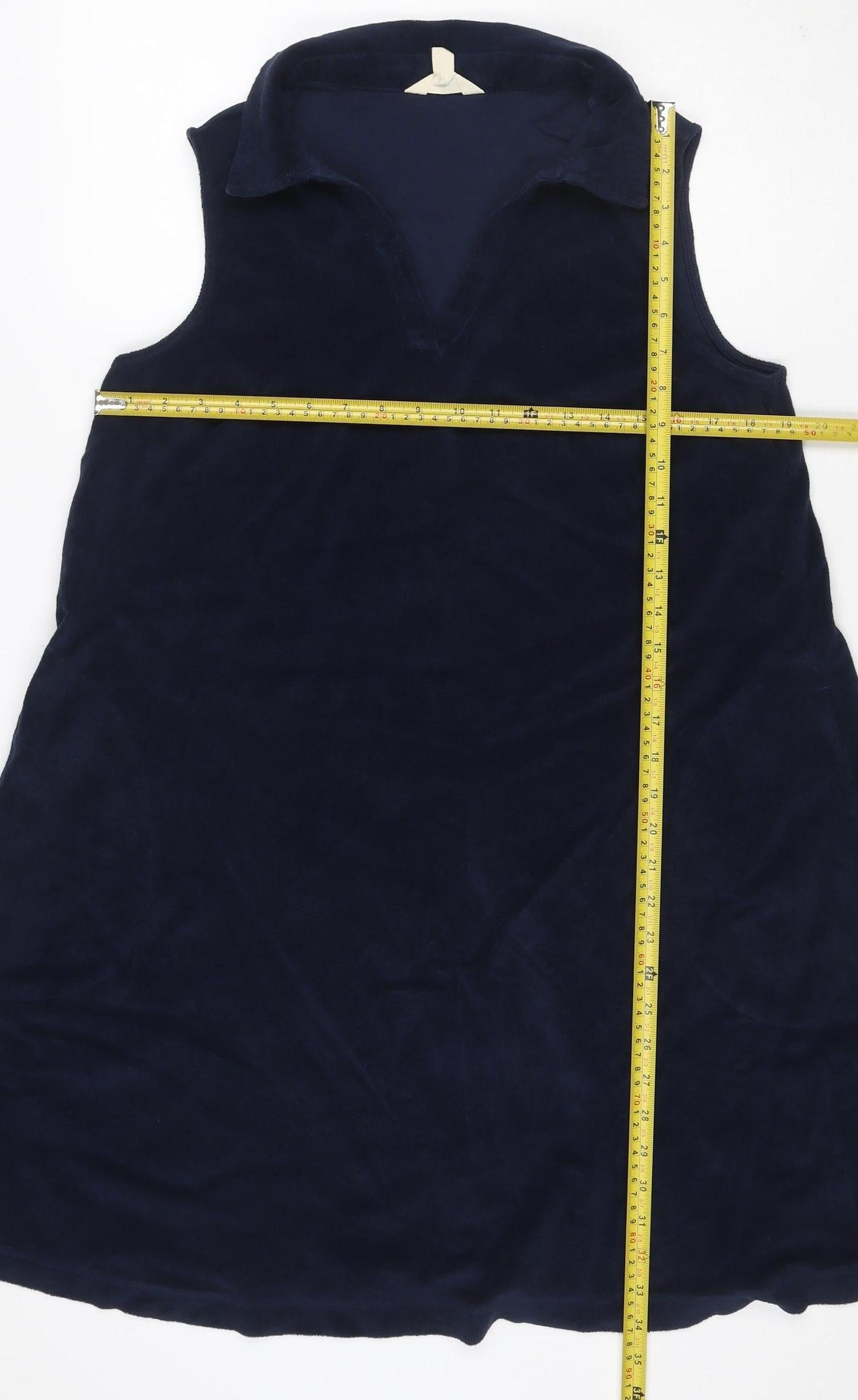 Seasalt Cornwall Women Blue UK 14 Fit & Flare Velvet Knee Dress Bow