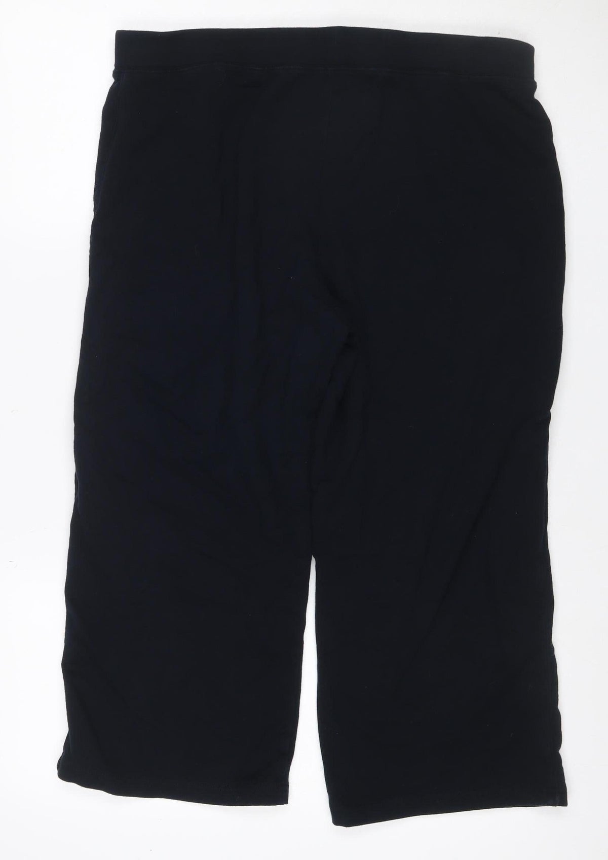 Marks & Spencer Women Black UK 18 Sweatpants Drawstring Cotton
