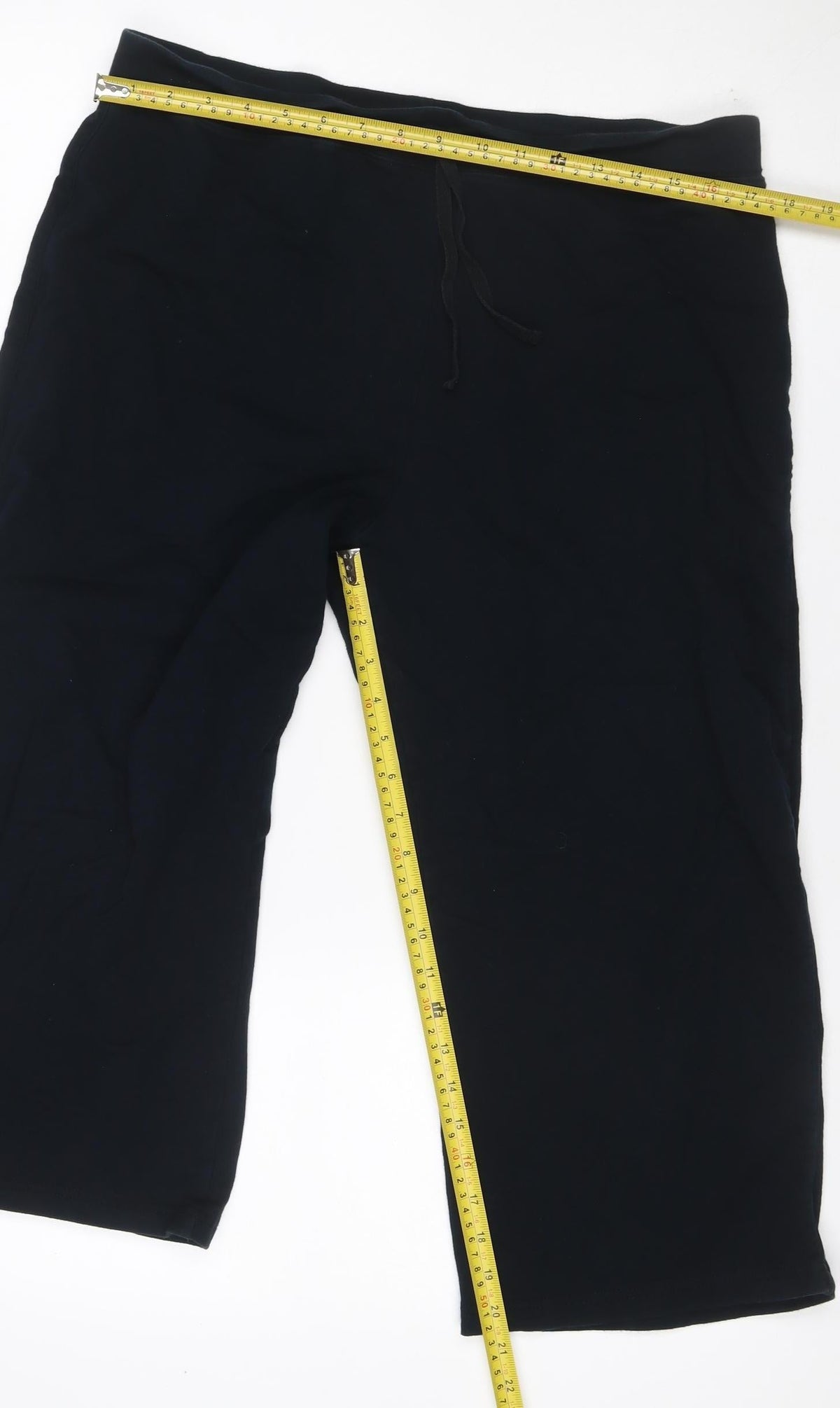 Marks & Spencer Women Black UK 18 Sweatpants Drawstring Cotton