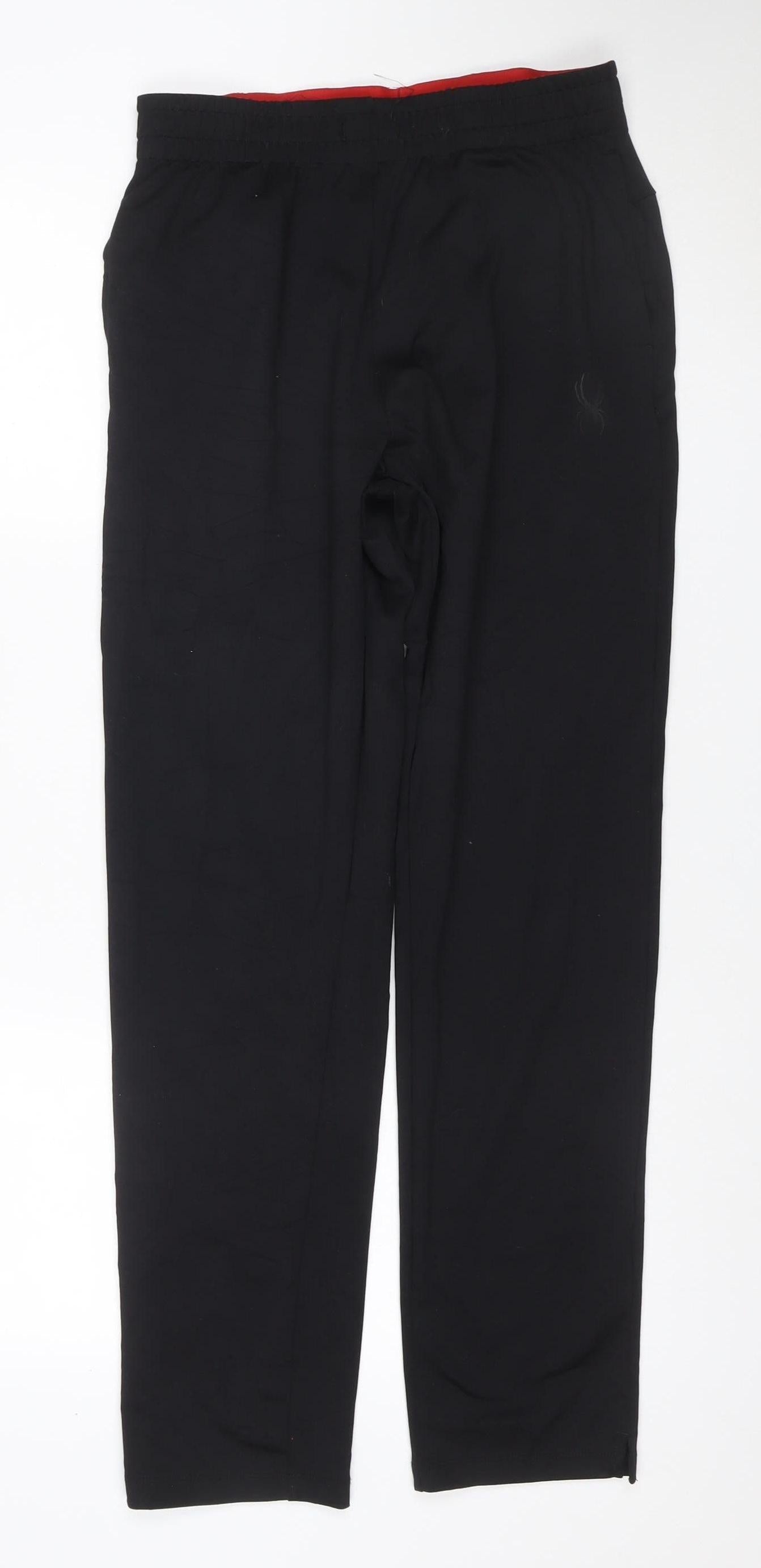 Spyder Active Men’s Black Red Track Pants Small Stretch Zip Pockets