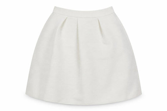 Ted Baker Women Ivory UK 12 A-Line Midi Textured Zip Skirt