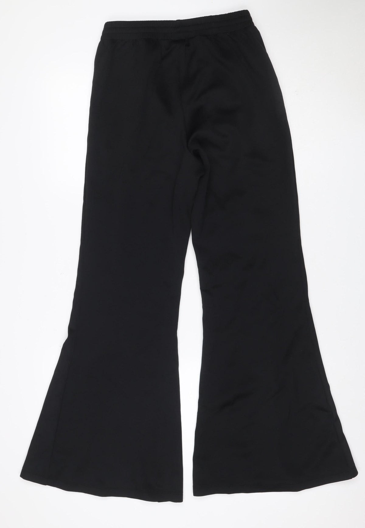 adidas Women Black S Flared Track Pants Stretch Athleisure