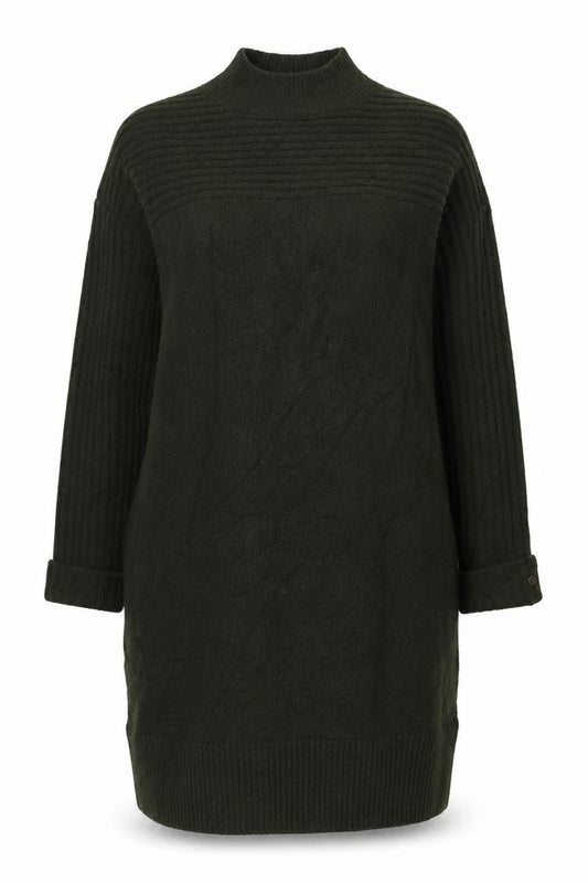FatFace Women Green UK 16 Cable Knit Mock Neck Jumper Dress