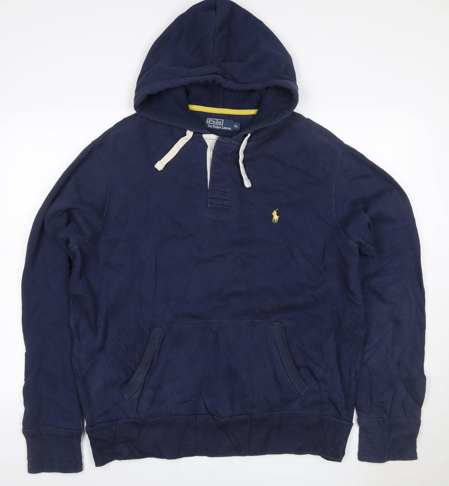 Polo Ralph Lauren Men’s Blue XL Henley Hoodie Embroidered Logo
