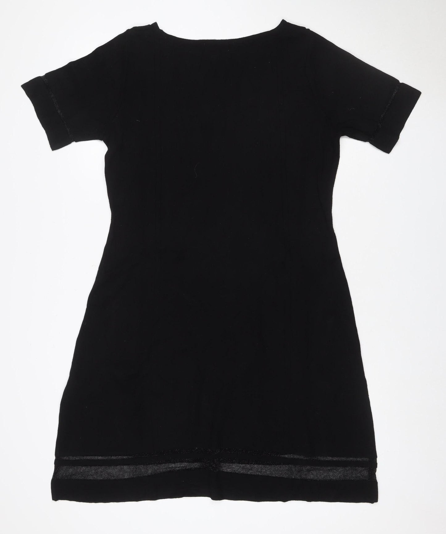 Monsoon Women Black UK 14 Knit Roll Neck Glitter Jumper Dress
