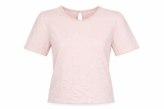 Marks & Spencer Women Pink UK 12 Beaded Round Neck Knit Jumper
