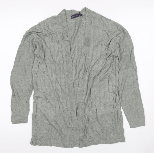 Marks and Spencer Women Grey M Open Knit Cardigan Long Sleeve