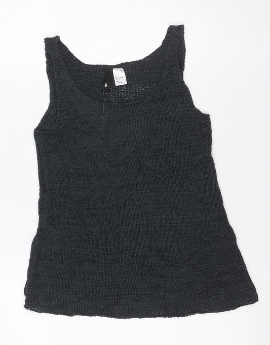 Byhami Women's Black UK 6 Sleeveless Scoop Neck Knit Tank Top