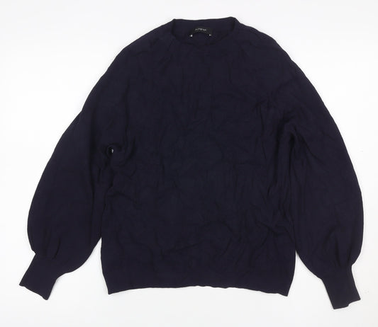Autograph Women’s Blue UK 10 Balloon Sleeve Crew Neck Pullover Jumper