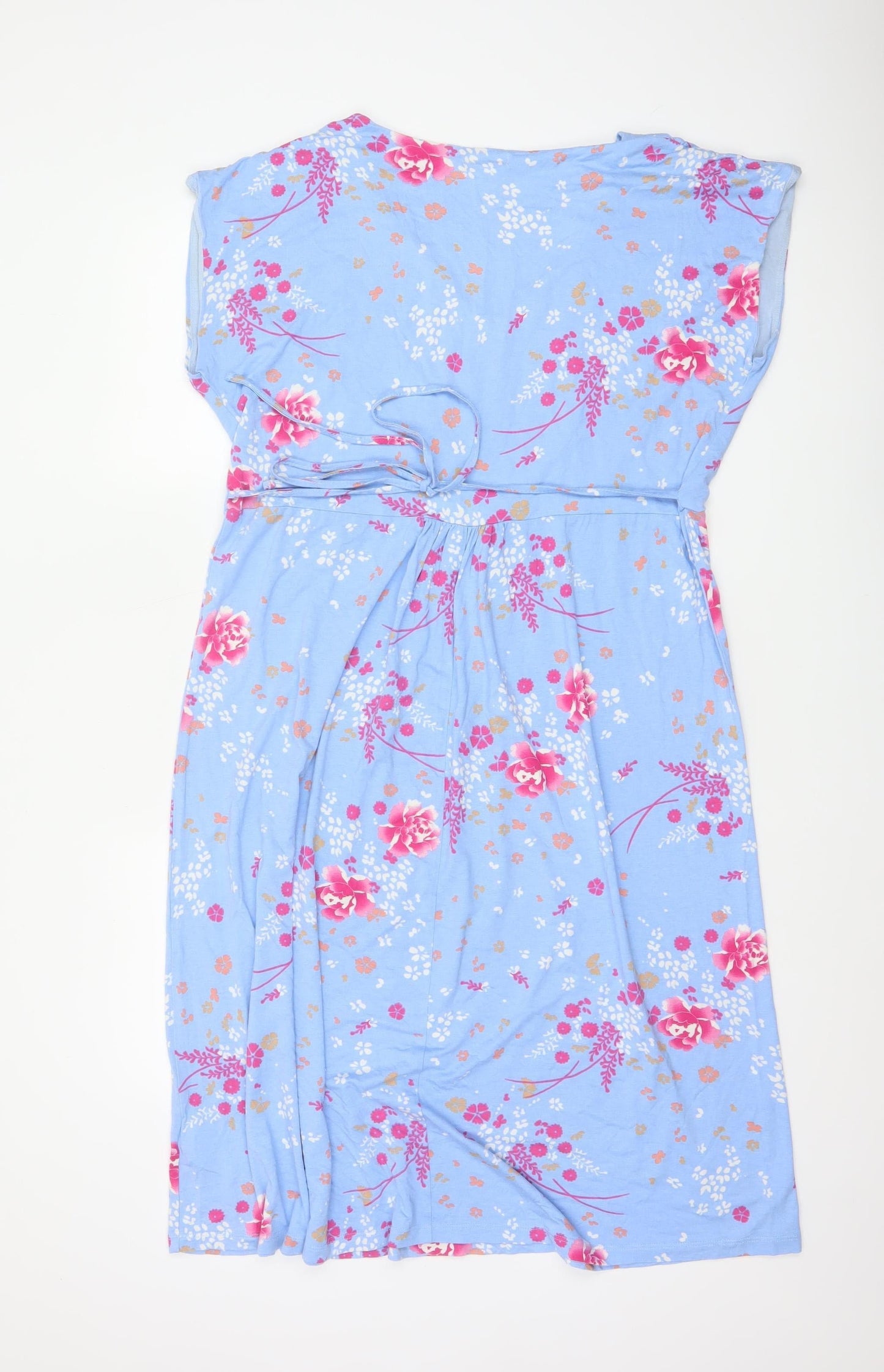Joe Browns Women Blue Floral Midi Fit & Flare Dress UK 16 V-Neck