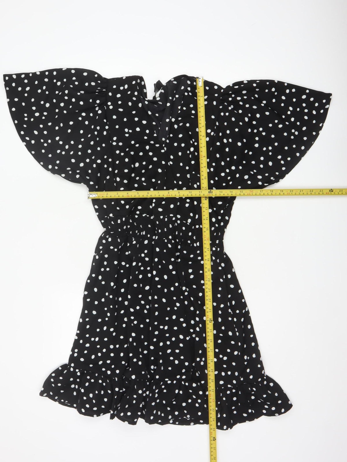 AX Paris Women Black Polka Dot Size 16 Off Shoulder Fit & Flare Dress