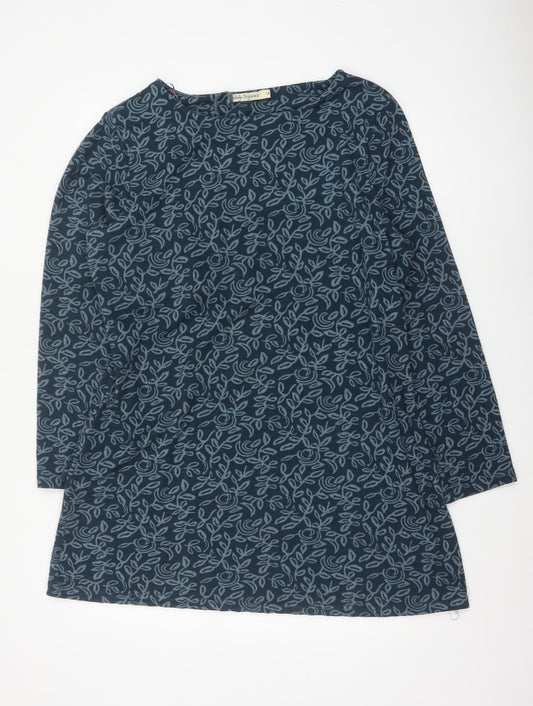 Lily Originals Women’s Blue Floral Jersey Tunic Blouse UK 18 Long Sleeve