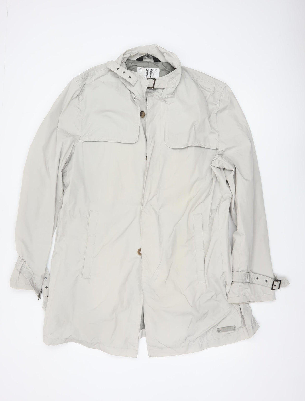 Fullcircle Women Ivory XL Hooded Nylon Rain Coat Jacket