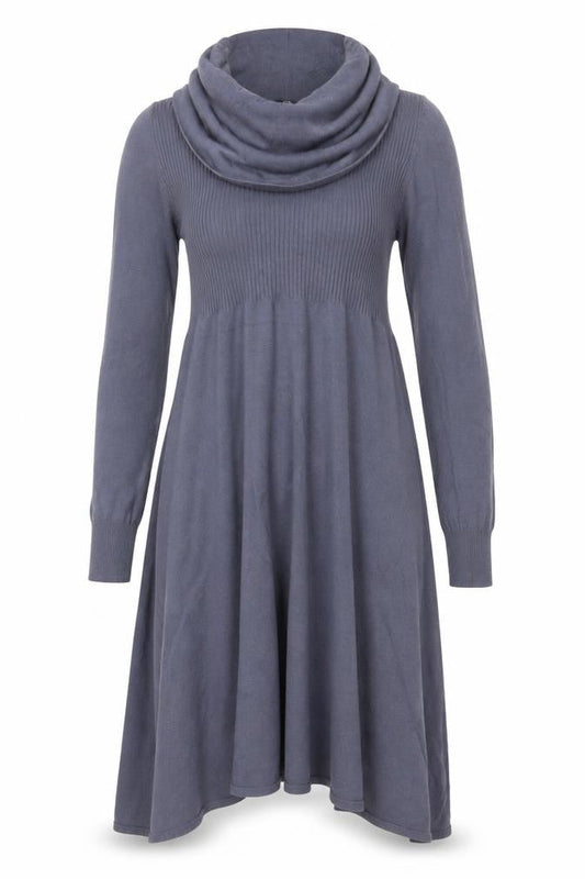Marks & Spencer Women Blue UK 12 Cowl Neck Knit Jumper Dress