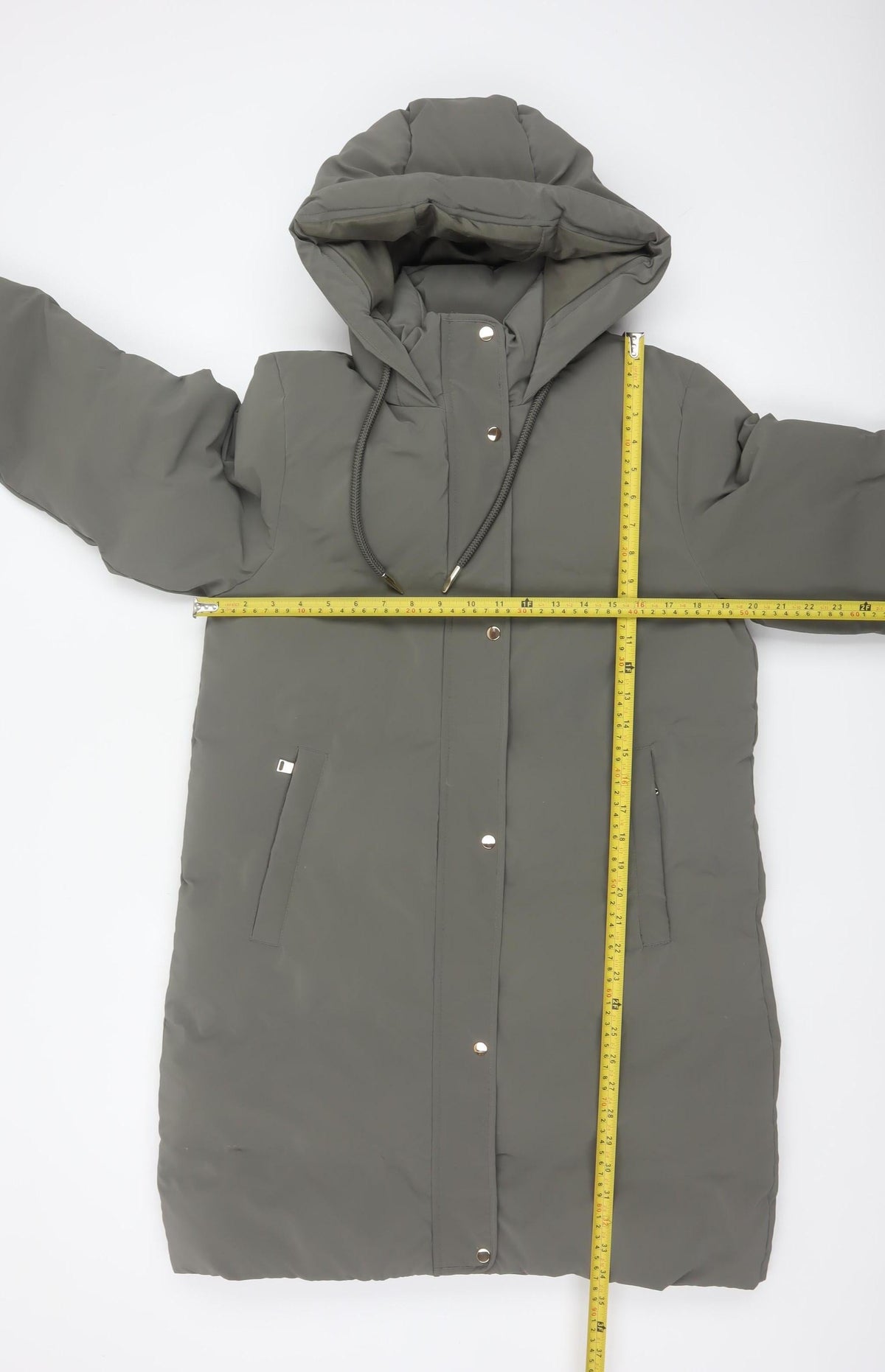 Zara Women Grey S Long Hooded Puffer Coat Padded Zip Pockets