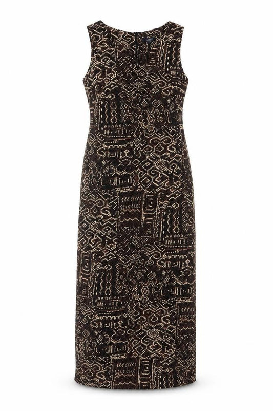 Debenhams Collection Women Brown Geometric UK 10 Long Maxi Dress