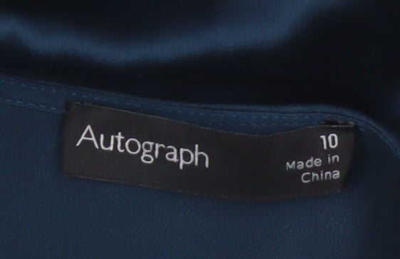 Additional view of Autograph Women Blue UK 10 Silk Blouson Belted Knee Dress