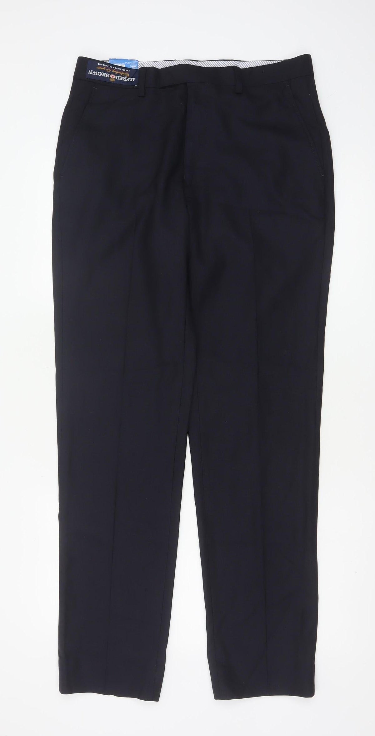 Marks & Spencer Savile Row Men’s Navy 32L Pure Wool Tailored Dress Trousers