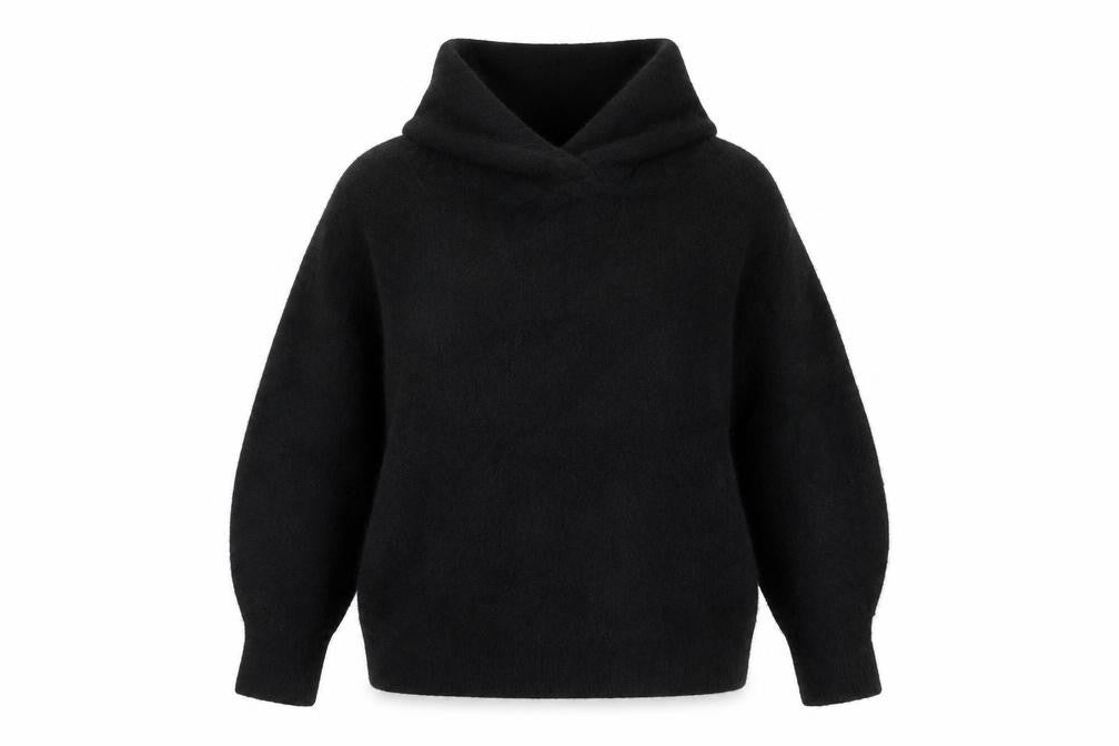 H&M Women Black Alpaca Blend High Neck Jumper Size S Long Sleeve