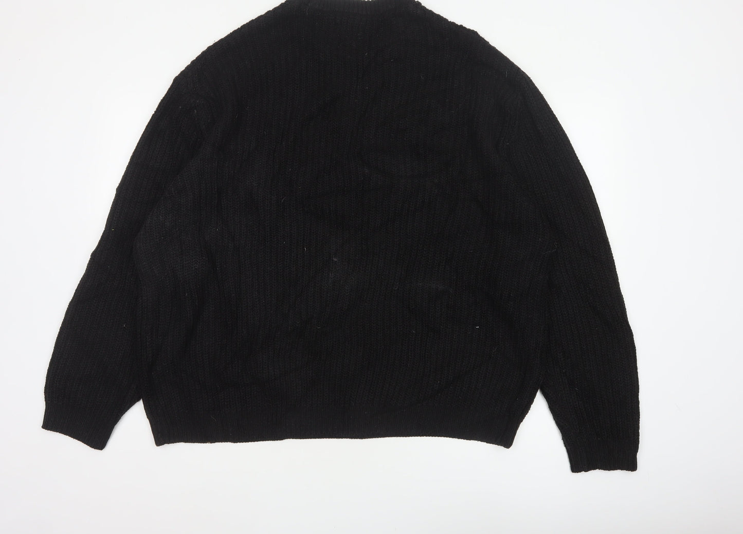 ASOS Men Black XL Cable Knit Crew Neck Pullover Jumper