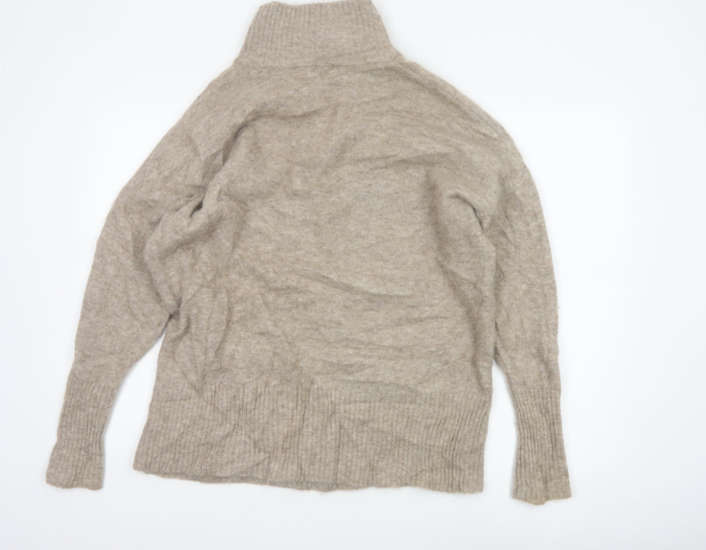 Selected Femme Women’s Beige M Wool Blend Roll Neck Jumper
