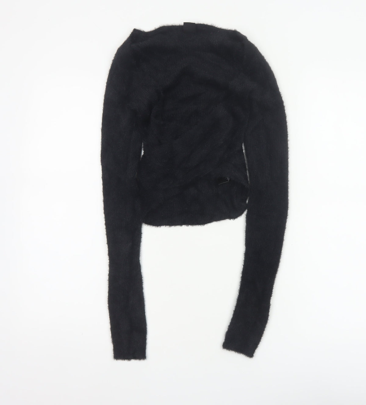 Urban Outfitters Women’s Black S Petite Fuzzy Knit Cropped Cardigan
