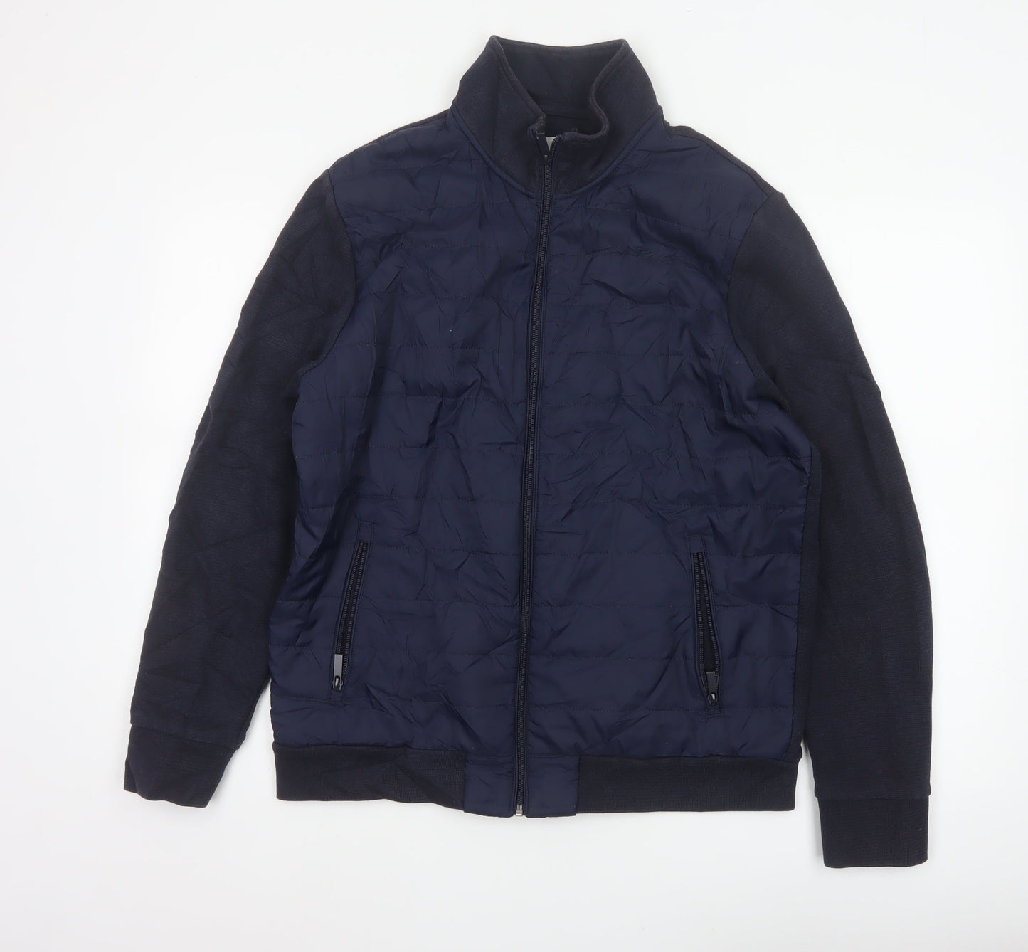 Jasper Conran Men’s Blue L Quilted Puffer Jacket Full Zip