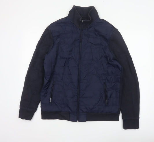 Jasper Conran Men’s Blue L Quilted Puffer Jacket Full Zip