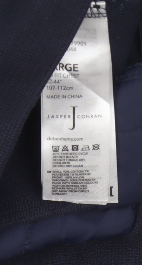 Jasper Conran Men’s Blue L Quilted Puffer Jacket Full Zip