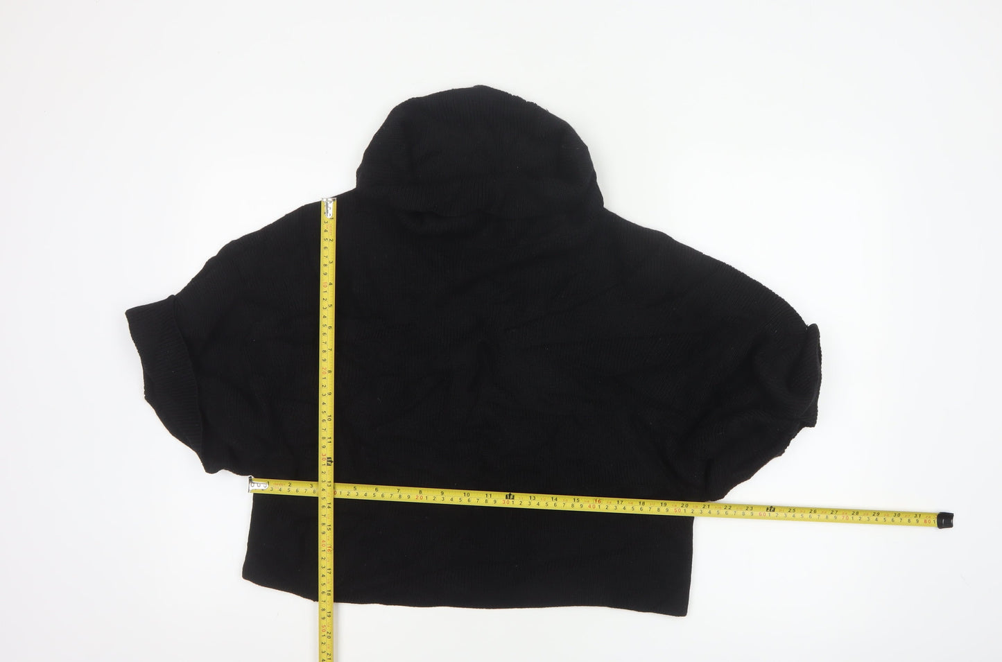COS Women Black Wool Hooded Short Sleeve Knit Jumper Size S