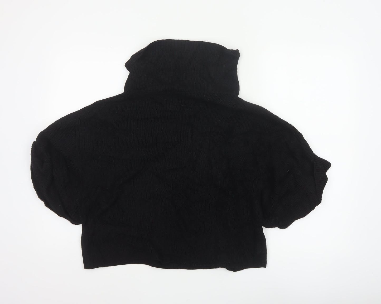 COS Women Black Wool Hooded Short Sleeve Knit Jumper Size S