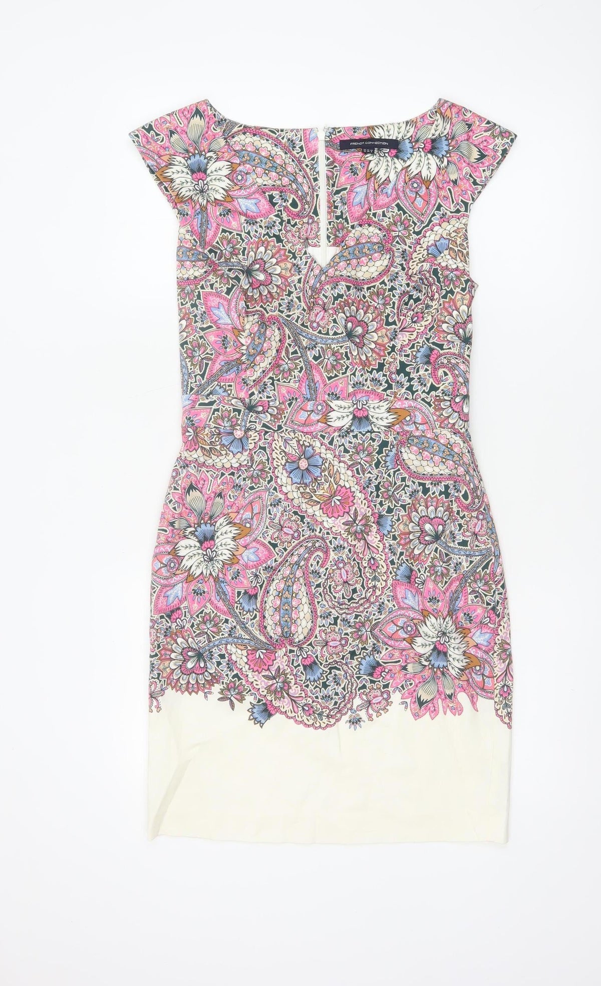 Additional front view of French Connection Women Multicoloured UK 10 Paisley Sheath Dress