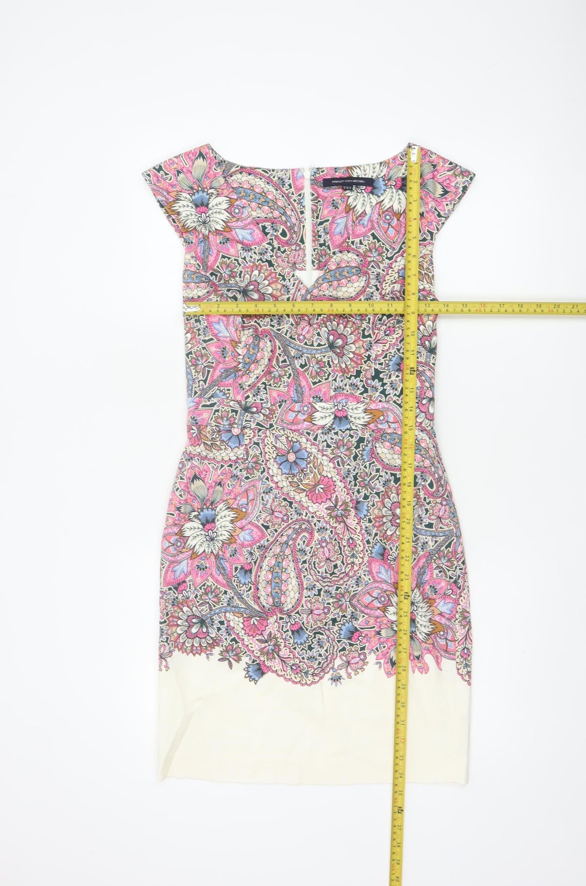 Back view of French Connection Women Multicoloured UK 10 Paisley Sheath Dress