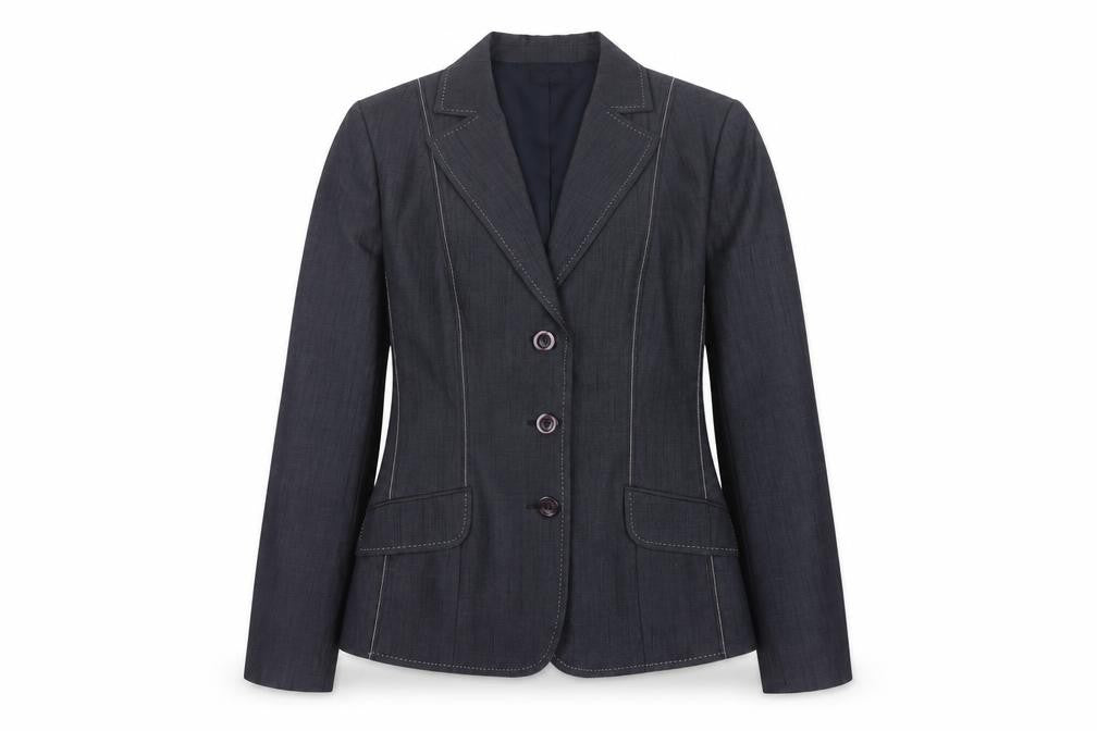 Front view of Oscar B. Women’s Black, size UK 14, Tailored 3 Button Blazer Jacket