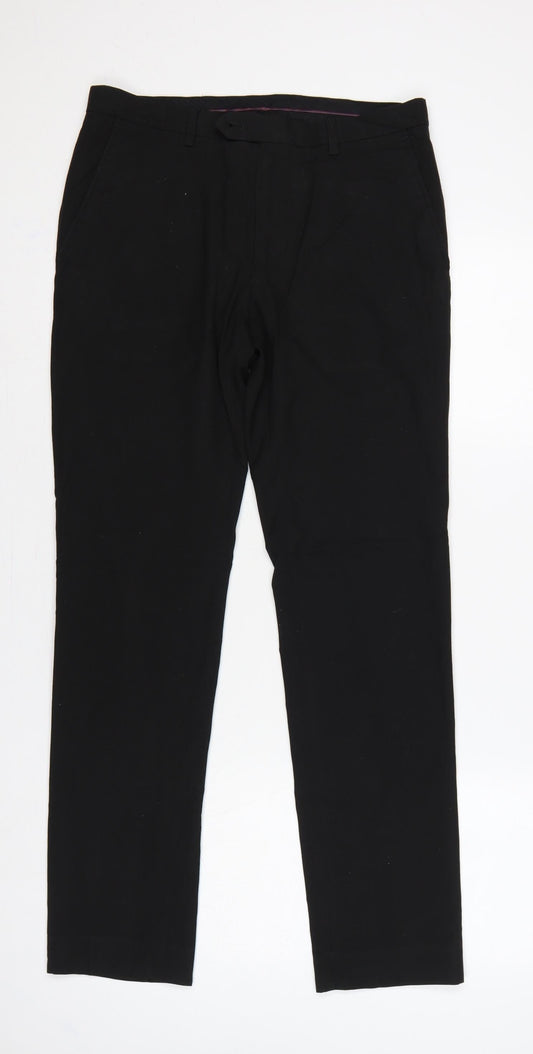 Next Men’s Black 30R Tailoring Straight Dress Trousers 30in