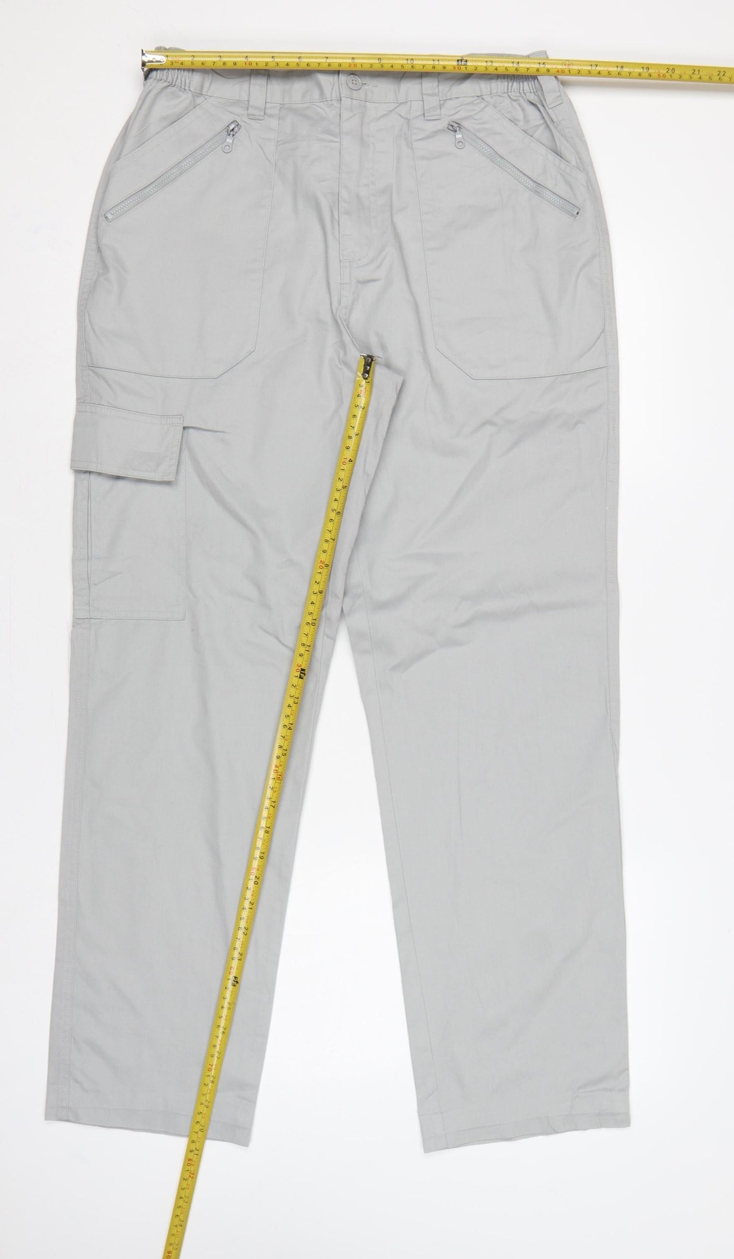 Cotton Traders Men’s Grey Cargo Trousers Size 34 Regular Straight Leg